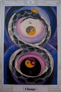 From the Crowley Thoth Tarot Deck: Change with Yin & Yang in harmony and balance...