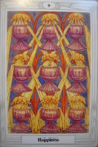 The Nine of Cups from the Thoth Tarot deck.