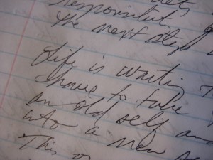 Once my intent to channel was set, I let it unfold...this is what I received from intent meeting me in return... -photo of handwritten channeling by Jan Ketchel