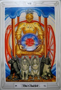 Here the charioteer is making choices that are nurturing, comforting, supportive and fortunate... - From the Thoth Tarot Deck
