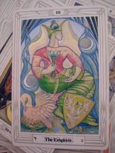 The Empress in the Thoth Tarot deck, the archetypal good mother...able to equally give and receive...